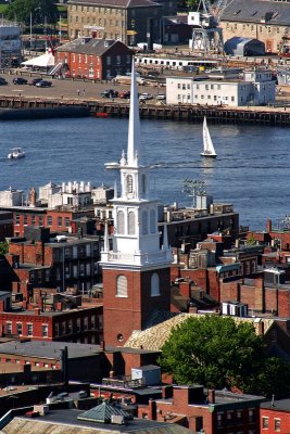 Old North Church and Boston Harbor