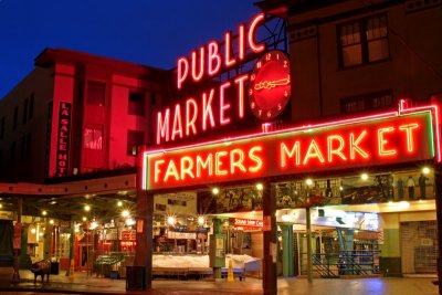 Pike Place Neon at Night