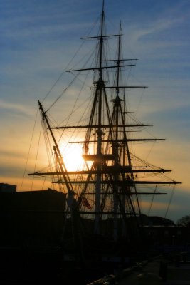 USS Constitution at Sunset