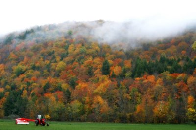 Fall Foliage and Tractor in Vermont