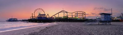 Santa Monica Pier Sunset Panorama