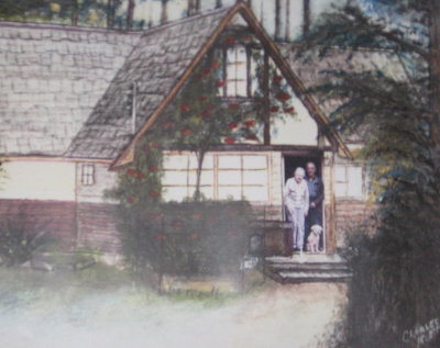 A painting by Charles Klemm of their home in Errington