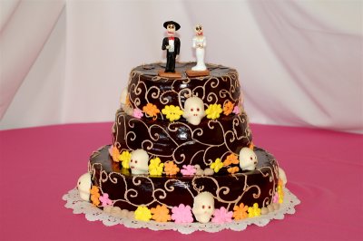 Bob and Ana's Calavera Wedding Cake