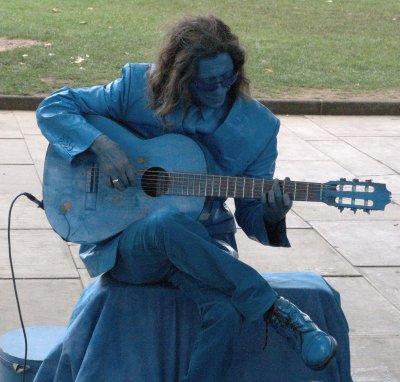 Blue Man at the London Eye