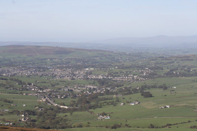 Trawden, Colne  and Ingleborough from Boulsworth Hill
