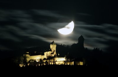 Occultation Pleiades par la Lune au Haut-Koenigsbourg
