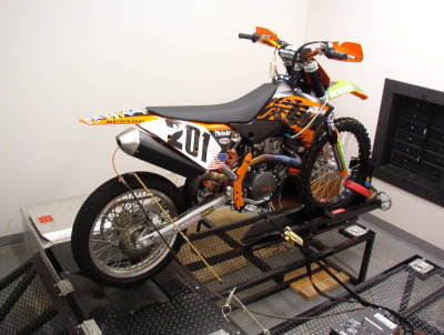KTM 450SXF on Dyno for Air/Fuel Monitoring and Measuring HP