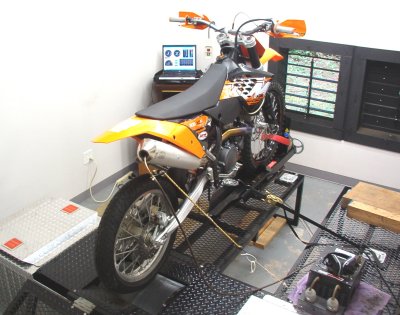 KTM 505 XCF Dyno Testing with Air/Fuel Monitor
