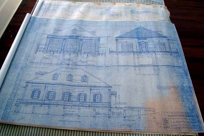 2007 - Blueprints for Mosquito Lagoon Coast Guard Station stock stock photo #0874