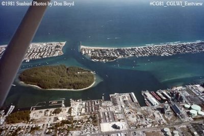 1981 - Aerial view of Coast Guard Station Lake Worth Inlet on Peanut Island