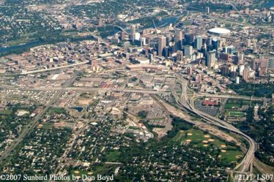 Downtown Minneapolis aerial stock photo #2111