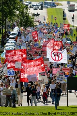 Anti-Iraq War protestors march upon the Minnesota State Capitol in St. Paul stock photo #4253