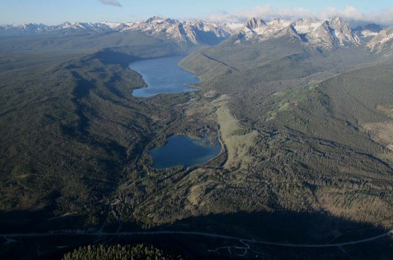 Redfish & Lower Redfish Lakes, View SW <br>(Sawtooth061707-836.jpg)
