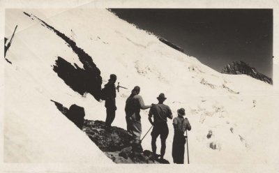 Four Searchers Examining Crevasse Where Victims Are Buried (Baker1939-1.jpg)
