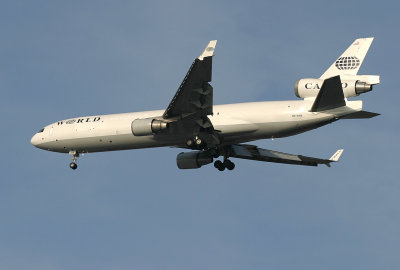 Note the faded Air Canada title on this World Airways MD-11