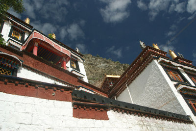 The temple against blue Tibetan sky