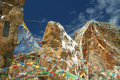 Prayer flags reaching for the sky