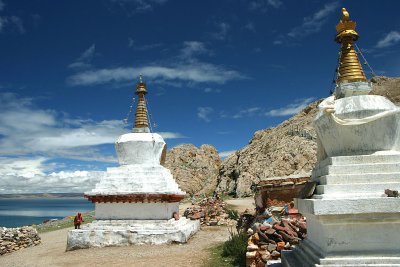 Stupa next to the lake, 2