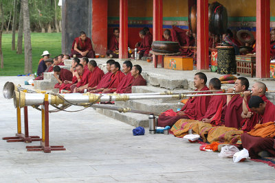 A practice session of  the religion ceremony