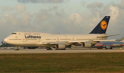 LH 744 bathed in the setting sun light