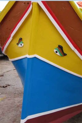 Luzzi boats at Marsaxlokk.  It took me a long time to learn how to pronounce and spell that word!