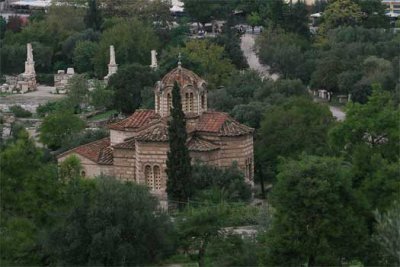 OK, I forget what church it was, but I remember it was in Athens, and we saw it from near the Acropolis!