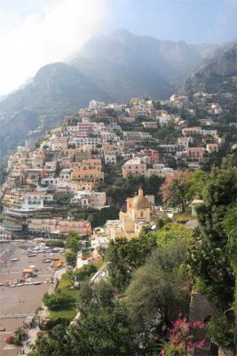 Positano from where the bus drops you off - then you walk down the hill!