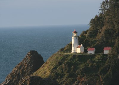 Heceta Lighthouse (near Florence, OR) from the road, Friday evening