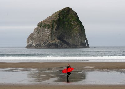 Surfer at Kiwanda