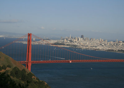 Marin Headlands view of city from high up the road