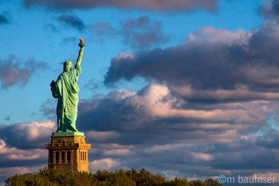 Liberty with clouds
