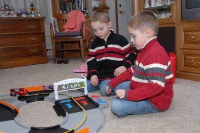 The twins with their new racetrack
