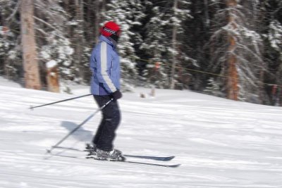 Cruising on a groomer