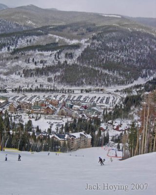 Heading down to the River Run area of Keystone Ski Resort