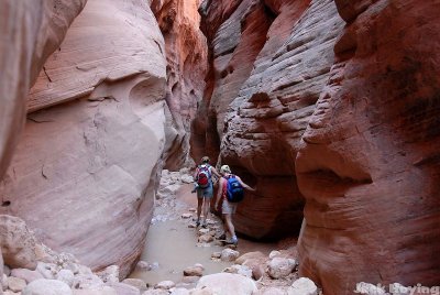 Crossing the first water hole