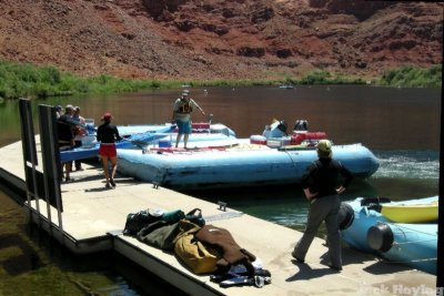 Loading our kayaks for the up-river ride