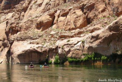 Kayaking along the canyon walls