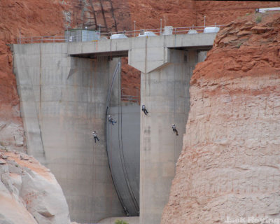 Glen Canyon Dam Maintenance Workers practicing on the Bypass Chute