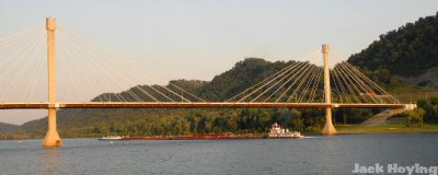 U.S. Grant Bridge with barge