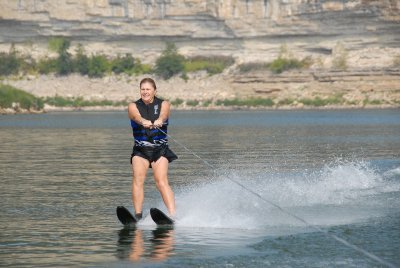 Brenda skiing