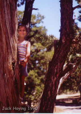 Natalie at our Mather Campground site in 1990