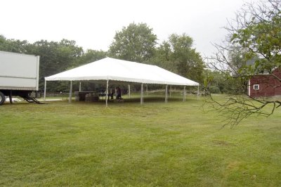 Tents going up