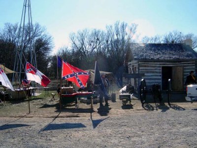 The camp set up up to show off their civil war stuff