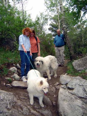 Some people I met on the trail with their beautiful dogs.