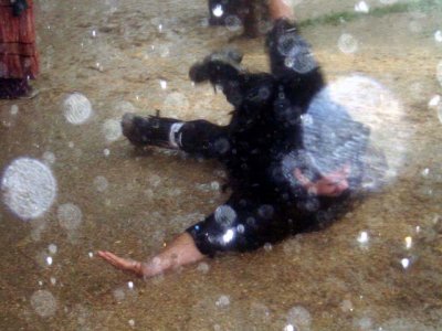 He slides in!