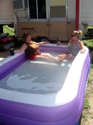 And back in the camp ground, their own swimming pool