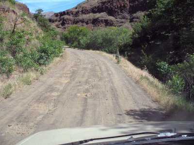 The road to Dug Bar was 25 miles of dirt and rock, with LOTS of potholes...