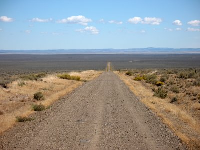 The road east from Hart Mountain Antelope Refuge