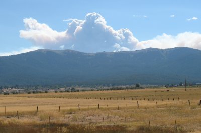 Smoke from the fire