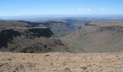 Looking west from Steens Mountain at Big Indian Canyon